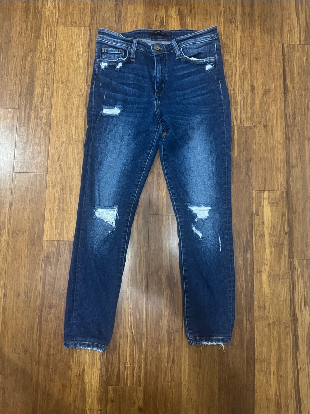 Flying Monkey Dark Indigo Distressed Skinny Jeans